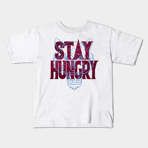 Stay Hungry Valour Blue Team Maroon Kids T-Shirt by funandgames